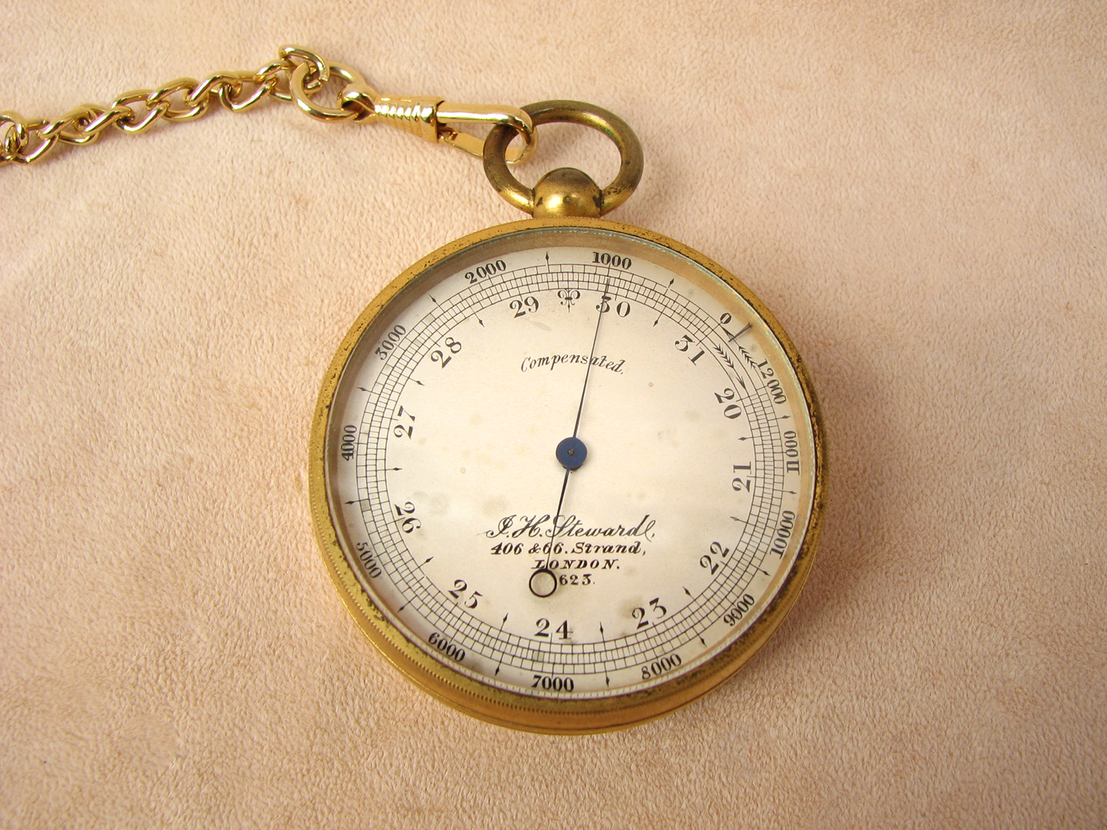 J. H. Steward pocket barometer/altimeter circa 1880